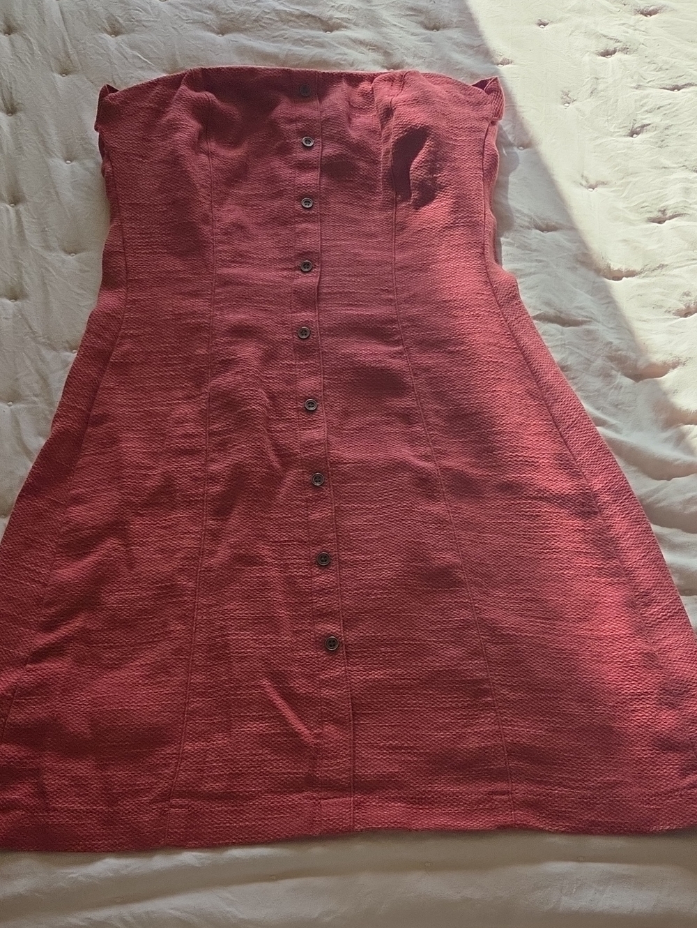 Astr Tie Button-Front Dress in Rose